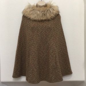 Steve Madden Fur Collar Shawl